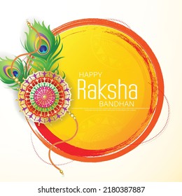 Happy raksha bandhan ceremony poster template design with decorative rakhi. vector illustration.