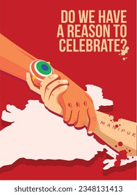 Happy Raksha Bandhan, A creative and conceptual Raksha Bandhan Post on current affairs, Manipur issue.