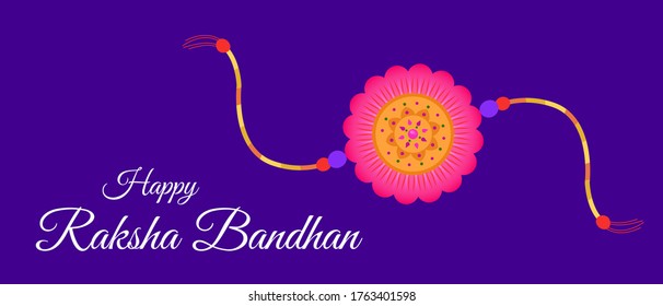 Happy Raksha Bandhan with Creative Rakhi Illustration. Raksha Bandhan Festival Greeting Background.