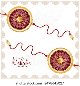 Happy Raksha Bandhan cultural Indian festival card vector