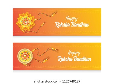 Happy Raksha Bandhan Festival Banner Design Set