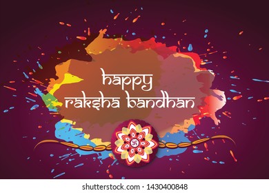 Happy Raksha Bandhan festival banner with colorful greeting card vector