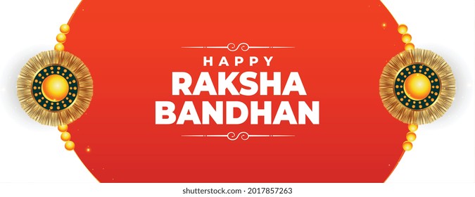 happy raksha bandhan festival banner with rakhi