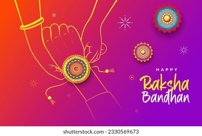 Happy Raksha Bandhan Greeting Background Design Illustration