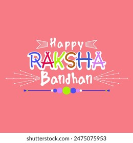 Happy Raksha Bandhan Greeting Card in Light Red Color.