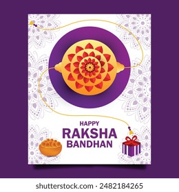 Happy Raksha Bandhan Greeting Card Poster Template