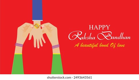 Happy Raksha Bandhan greetings, sister and brother bond, Indian festival celebration, sister tying Rakhi to her brother