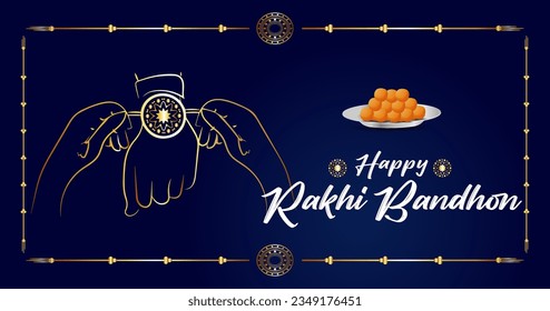 Happy Raksha Bandhan Horizontal Banner Design vector.