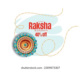 Happy Raksha Bandhan illustration of decorated Rakhi for Indian festival Raksha Bandhan