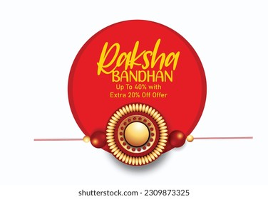 Happy Raksha Bandhan illustration of decorated Rakhi for Indian festival Raksha Bandhan