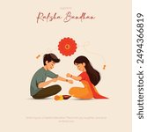 Happy Raksha bandhan Indian brother and sister bonding festival happy Raksha Bandhan concept. Rakhi Festival Background Design with Creative Rakhi. vector illustration.