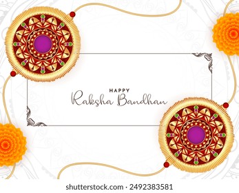 Happy Raksha Bandhan Indian cultural festival greeting card vector