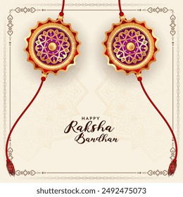 Happy Raksha bandhan Indian cultural festival decorative background vector