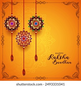 Happy Raksha bandhan Indian cultural festival decorative background vector