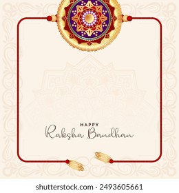 Happy Raksha Bandhan Indian cultural festival greeting card vector