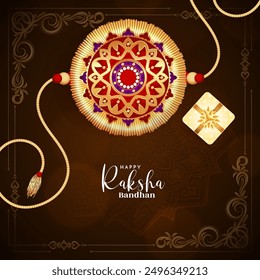 Happy Raksha Bandhan Indian cultural festival celebration card vector