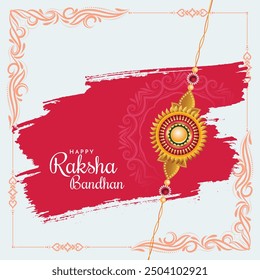 Happy Raksha Bandhan Indian cultural festival greeting card vector