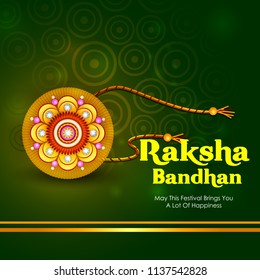 Happy Raksha Bandhan Indian festival celebration greeting background with ornamental Rakhi. Vector illustration