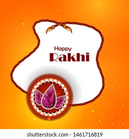 Happy Raksha Bandhan Indian festival celebration greeting background with ornamental Rakhi. Vector illustration