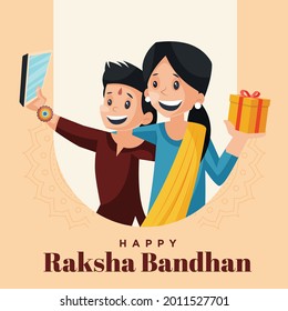 Happy Raksha Bandhan Indian festival banner design template.