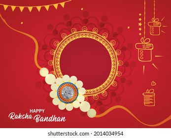 Happy Raksha Bandhan Indian Festival Celebration Greeting Background Design. Happy Rakhi.