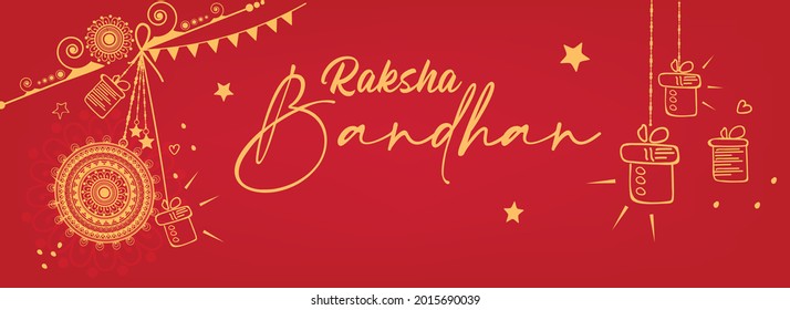 Happy Raksha Bandhan Indian Festival Celebration Website Header or Banner Design. Happy Rakhi.