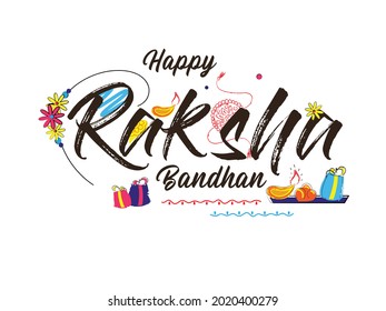 Happy Raksha Bandhan Indian Festival Celebration Greeting Background Design. Happy Rakhi.