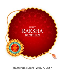 Happy Raksha Bandhan Indian festival celebration greeting background with ornamental Rakhi. Vector illustration