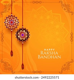 Happy Raksha Bandhan Indian festival celebration cultural background vector