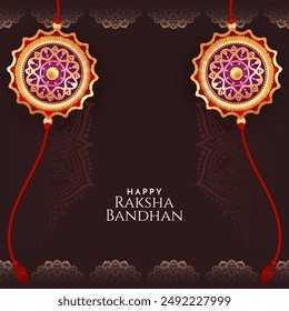 Happy Raksha bandhan Indian festival celebration greeting card vector