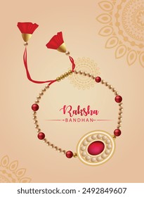 happy Raksha Bandhan Indian festival of sisters and brothers vector poster