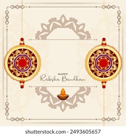 Happy Raksha Bandhan Indian festival celebration cultural background vector