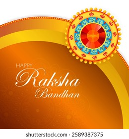 Happy Raksha Bandhan Indian festival celebration greeting background with ornamental Rakhi. Vector illustration