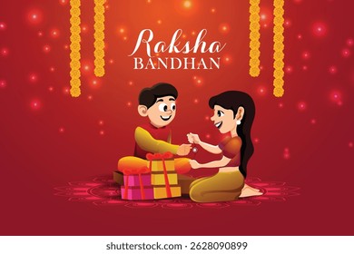 Happy raksha bandhan indian festival  design with creative vector illustration