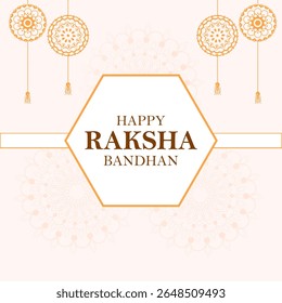 Happy Raksha Bandhan Indian festival celebration greeting background with ornamental Rakhi. Vector illustration