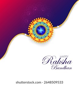 Happy Raksha Bandhan Indian festival celebration greeting background with ornamental Rakhi. Vector illustration
