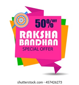 Happy Raksha Bandhan, Indian festival of brother and sister love and bond. sale banner,ribbons,advertisement,offers design.