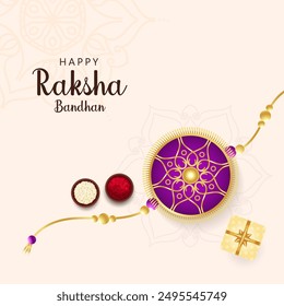 Happy Raksha Bandhan Indian hindu festival greeting background