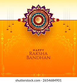 Feliz Raksha Bandhan indiano tradicional festival celebração cartão vetor