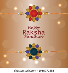 Happy raksha bandhan invitation greeting card with creative gifts