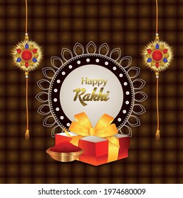 	Happy raksha bandhan invitation greeting card with creative vector illustration on creative background