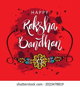 Happy raksha bandhan lettering. Greeting card design.