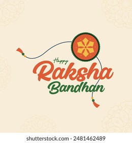 Happy Raksha Bandhan lettering and Raksha Bandhan Indian festival vector website banner template design


