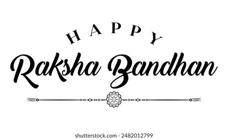 Feliz Ilustración vectorial de letras Raksha bandhan.