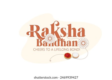 Feliz Raksha Bandhan con bonito Rakhi decorativo para Raksha Bandhan, festival indio de hermano y hermana que une la celebración