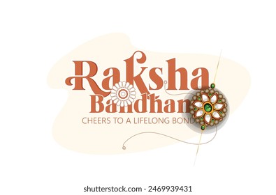 Happy Raksha Bandhan with nice Decorative Rakhi for Raksha Bandhan, Indian festival of brother and sister bonding celebration