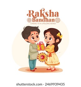 Feliz Raksha Bandhan con bonito Rakhi decorativo para Raksha Bandhan, festival indio de hermano y hermana que une la celebración