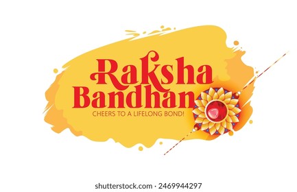 Happy Raksha Bandhan with nice Decorative Rakhi for Raksha Bandhan, Indian festival of brother and sister bonding celebration