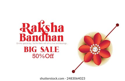 Happy Raksha Bandhan with nice Decorative Rakhi for Raksha Bandhan, Indian festival of brother and sister bonding celebration