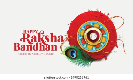 Happy Raksha Bandhan with nice Decorative Rakhi for Raksha Bandhan